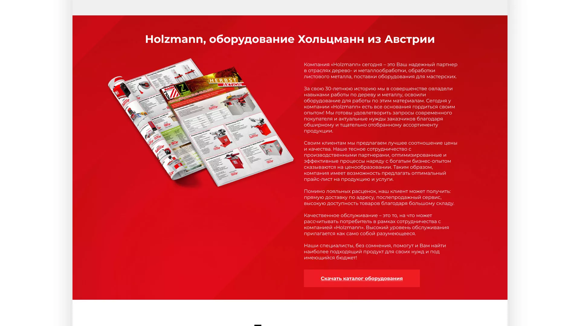 Создание сайта компании «HOLZMANN Maschinen GmbH» в Ермолино