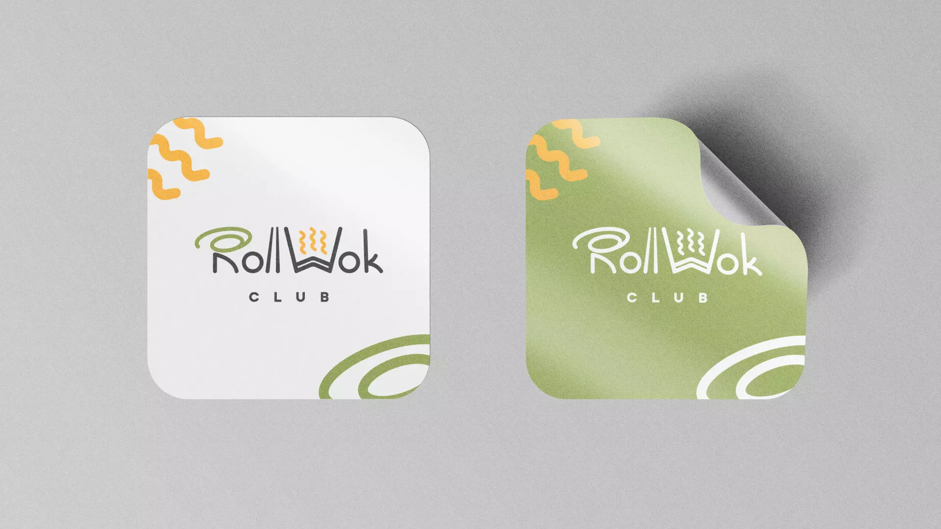 Разработка логотипа и фирменного стиля суши-бара «Roll Wok Club» в Ермолино