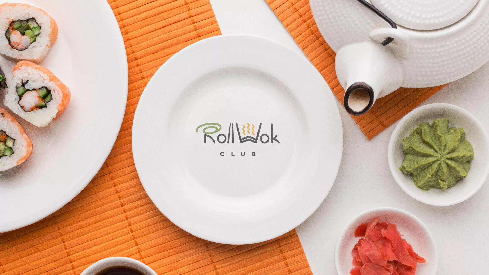 Разработка логотипа и фирменного стиля в Ермолино для суши-бара «Roll Wok Club» Разработка логотипа и фирменного стиля в Ермолино для суши-бара «Roll Wok Club»